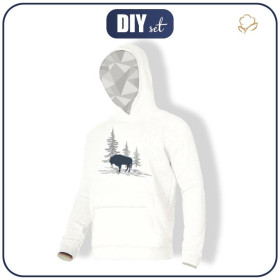 MEN’S HOODIE (COLORADO) - EUROPEAN BISON (ADVENTURE) / white - sewing set 