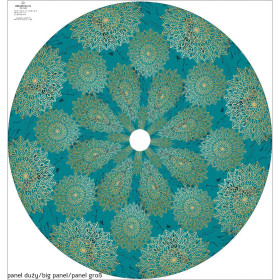 MANDALA pat. 5 / emerald -  big circle skirt panel 