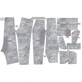 CHILDREN'S JOGGERS (LYON) - CAMOUFLAGE pat. 2 (grey) - looped knit fabric