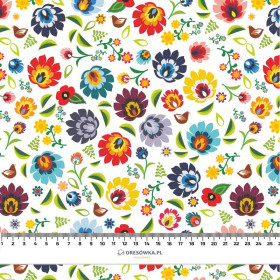 LOWICZ FOLKLORE MINI / white - Cotton woven fabric
