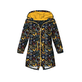 KIDS PARKA (ARIEL) - FOLK BUTTERFLIES / black - softshell