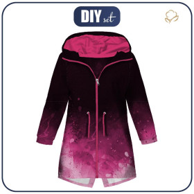 KIDS PARKA (ARIEL) - SPECKS (fuchsia) / black - softshell