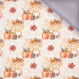 FOXES AND PUMPKINS pat. 1 / white (FOXES AND PUMPKINS) - softshell