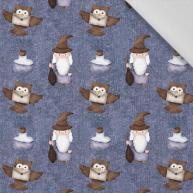 MAGIC MIX 3 (MAGIC SCHOOL) / ACID WASH DARK BLUE - Cotton woven fabric