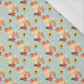 FOXES MIX 2 / mint (FOXES AND PUMPKINS) - single jersey with elastane 