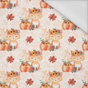 FOXES AND PUMPKINS pat. 1 / white (FOXES AND PUMPKINS) - Waterproof woven fabric