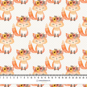 FOXES AND DOTS / white (FOXES AND PUMPKINS) - single jersey with elastane 