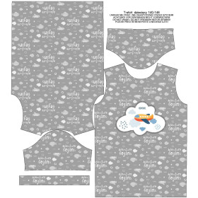 KID’S T-SHIRT - PLANES  pat. 2 / white (ADVENTURE BEGINS) - single jersey