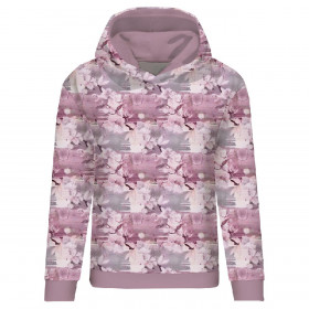 CLASSIC WOMEN’S HOODIE (POLA) - PINK PARADISE PAT. 1 - looped knit fabric 