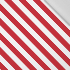 DIAGONAL STRIPES / red - Cotton woven fabric