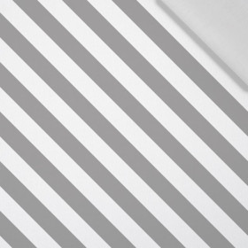 DIAGONAL STRIPES / grey - Cotton woven fabric