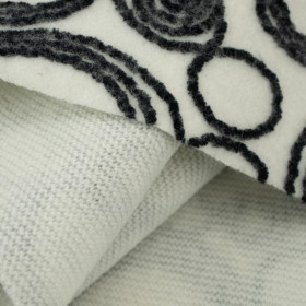 50cm EMBROIDERED CIRCLES / vanilla - coat knit fabric