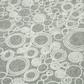 EMBROIDERED CIRCLES / melange grey - coat knit fabric