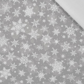 SNOWFLAKES PAT. 2 / grey - Cotton woven fabric