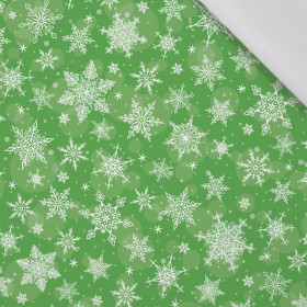 SNOWFLAKES PAT. 2 / green - Cotton woven fabric