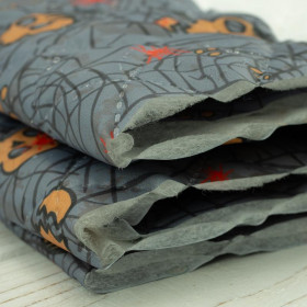 HALLOWEEN WEB SKULL - Quilted nylon fabric 