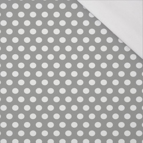 WHITE DOTS / grey - single jersey with elastane 