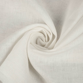 TROPICAL LEAVES pat. 2 / white - Linen 100%