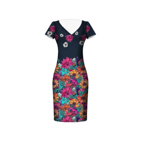 WATER-COLOR FLOWERS pat. 7 - dress panel crepe