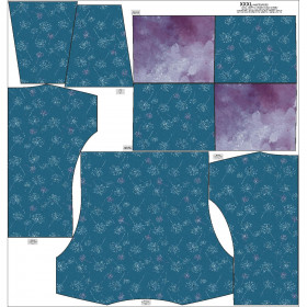 SNOOD SWEATSHIRT (FURIA) - GLITTER DANDELIONS (DRAGONFLIES AND DANDELIONS) - looped knit fabric 