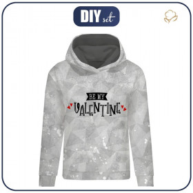 CLASSIC WOMEN’S HOODIE (POLA) - BE MY VALENTINE (BE MY VALENTINE) / ICE - looped knit fabric  