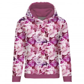 CLASSIC WOMEN’S HOODIE (POLA) - PINK PARADISE PAT. 2 - looped knit fabric 