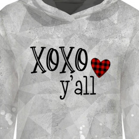 CLASSIC WOMEN’S HOODIE (POLA) - XO XO Y’ALL (BE MY VALENTINE) / ICE - looped knit fabric  