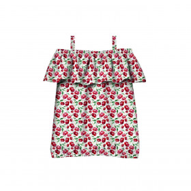 Bardot neckline blouse (SARA) - CHERRIES PAT. 5 - sewing set