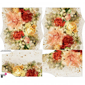 Bardot neckline blouse (SOFIA) - WATERCOLOR FLOWERS PAT. 7 - sewing set