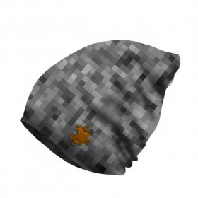 "Beanie" cap - PIXELS pat. 2 / grey / Choice of sizes