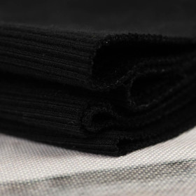 D-16 BLACK - Ribbed knit fabric