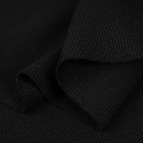 D-16 BLACK - Ribbed knit fabric