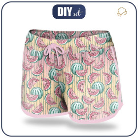 Women’s boardshorts - TROPICAL TRIANGLES WATERMELONS - sewing set