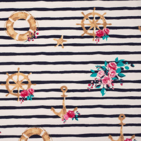 ANCHORS AND ROSES / STRIPES - single jersey 