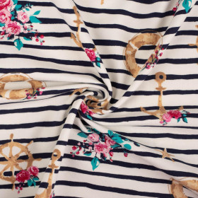 ANCHORS AND ROSES / STRIPES - single jersey 