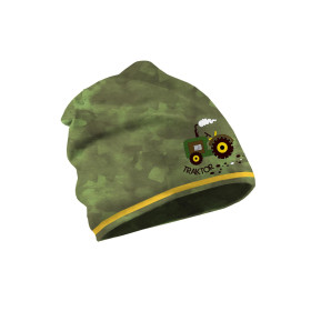 KID'S CAP AND SCARF (CLASSIC) - TRACTORS / green 44-47