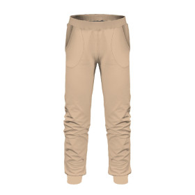 CHILDREN'S JOGGERS (LYON) - HAZELNUT / beige - looped knit fabric 