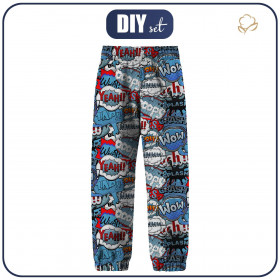 CHILDREN'S SOFTSHELL TROUSERS (YETI) - COMIC BOOK (blue - red)