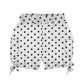 KID`S PUMPY SHORTS - BLACK PEAS / WHITE - sewing set