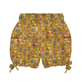 KID`S PUMPY SHORTS - ROE DEER (wreaths) / mustard - sewing set