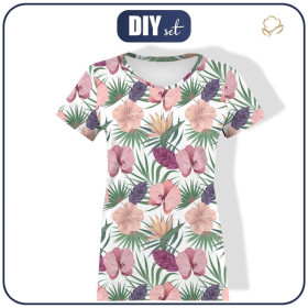 WOMEN’S T-SHIRT - EXOTIC PLANTS / white - single jersey
