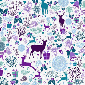 VIOLET DEERS - Cotton woven fabric