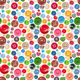 COLORFUL BUTTONS - Cotton woven fabric