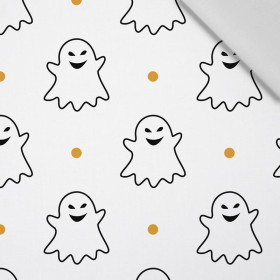 HALLOWEEN CONTOUR GHOSTS / white - Cotton woven fabric