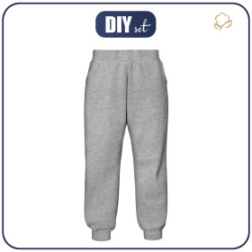 KID'S JOGGERS (ROBIN) - MELANGE LIGHT GRAY - sewing set