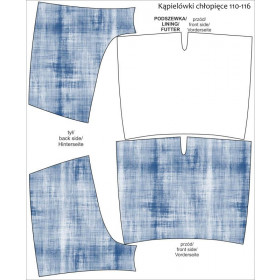 Boy's swim trunks - ACID WASH PAT. 2 (blue) - sewing set