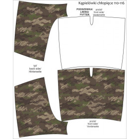 Boy's swim trunks - CAMOUFLAGE - scribble / brown - sewing set