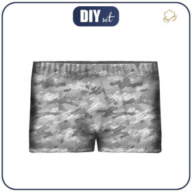 Boy's swim trunks - CAMOUFLAGE - scribble / grey - sewing set