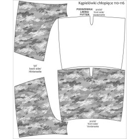 Boy's swim trunks - CAMOUFLAGE - scribble / grey 134-140