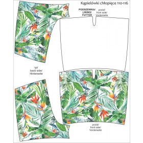 Boy's swim trunks - PARADISE JUNGLE - sewing set